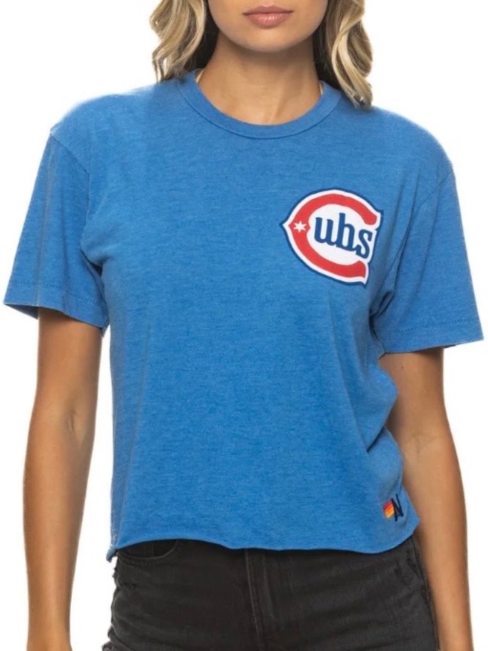 Aviator Nation × MLB Chicago Cubs Boyfriend Tee Cobalt S